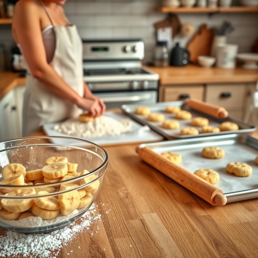 Banana Bread Cookie Preparation Steps