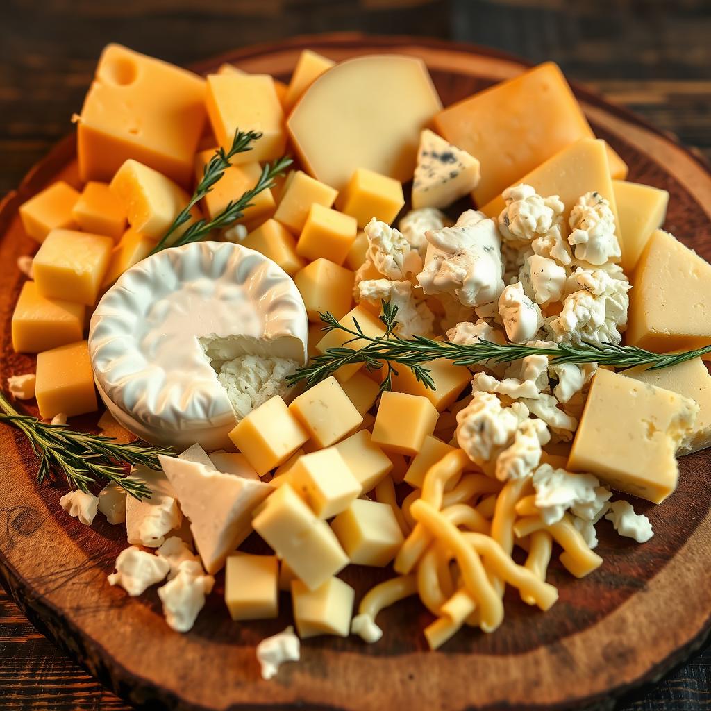 Cheese selection for cheesy chicken penne