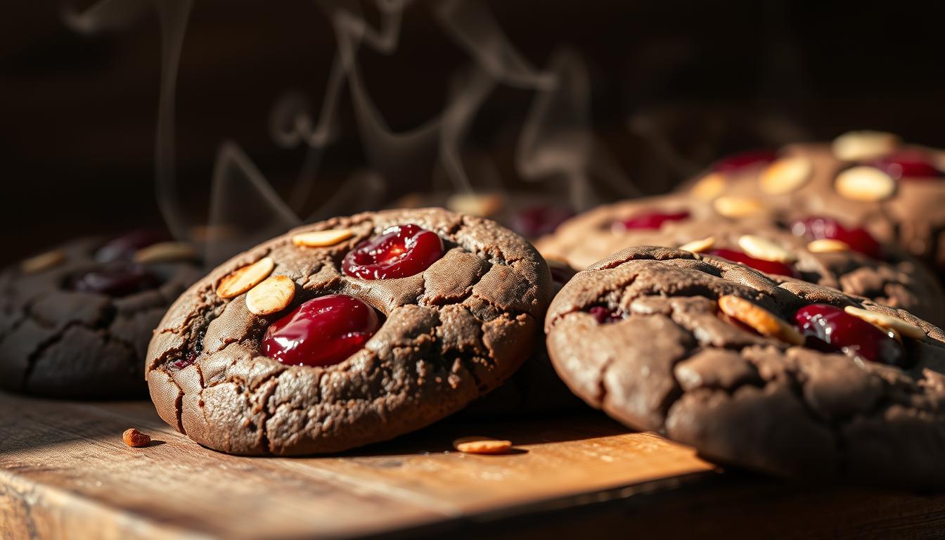 Cherry almond chocolate cookies