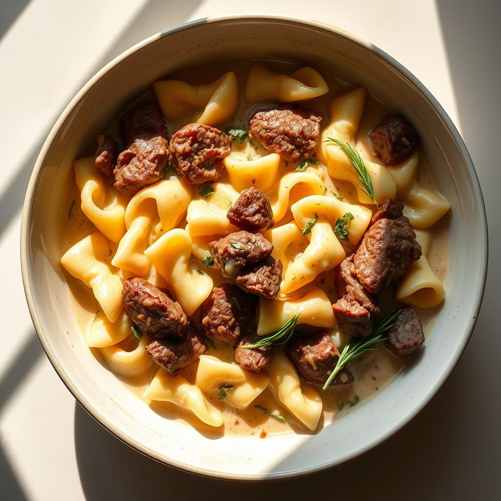 Creamy Beef Bowtie Pasta Dinner