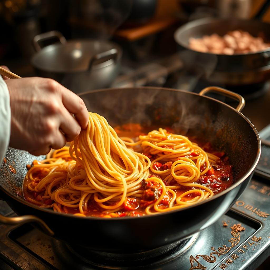 Dan Dan Noodles Cooking Technique