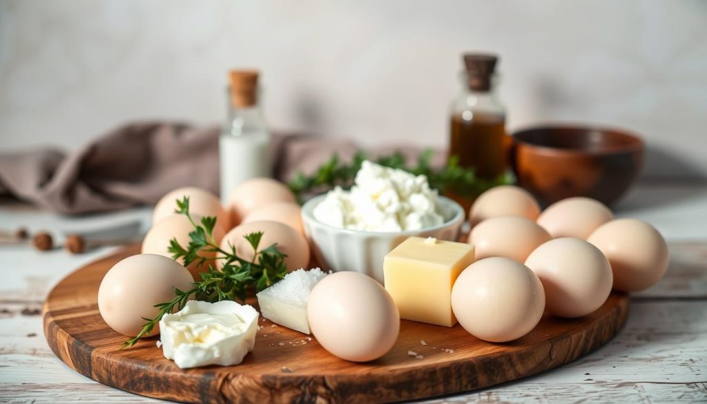 Ingredients for Baked Cottage Cheese Eggs