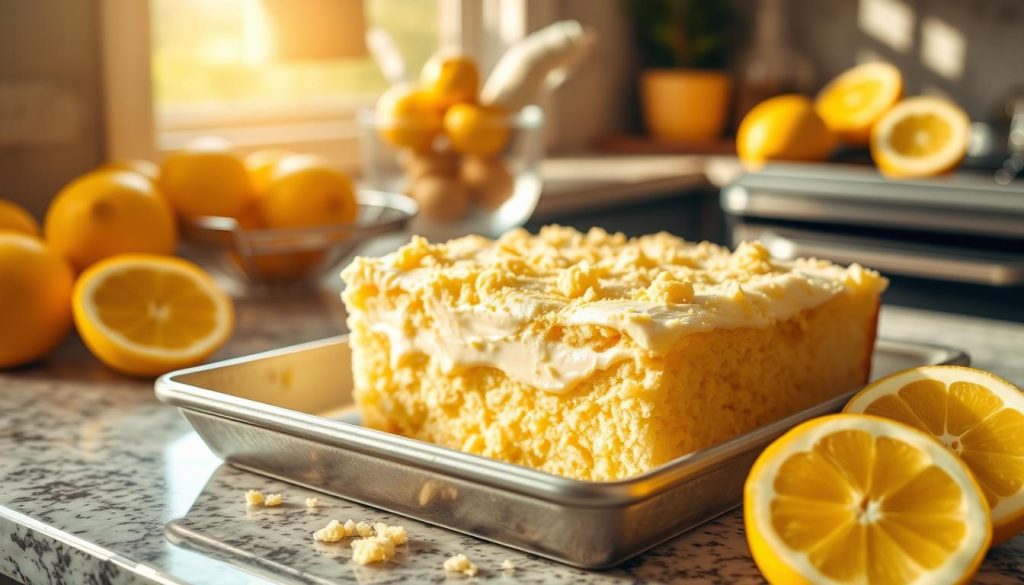 Lemon Cream Cheese Dump Cake Preparation