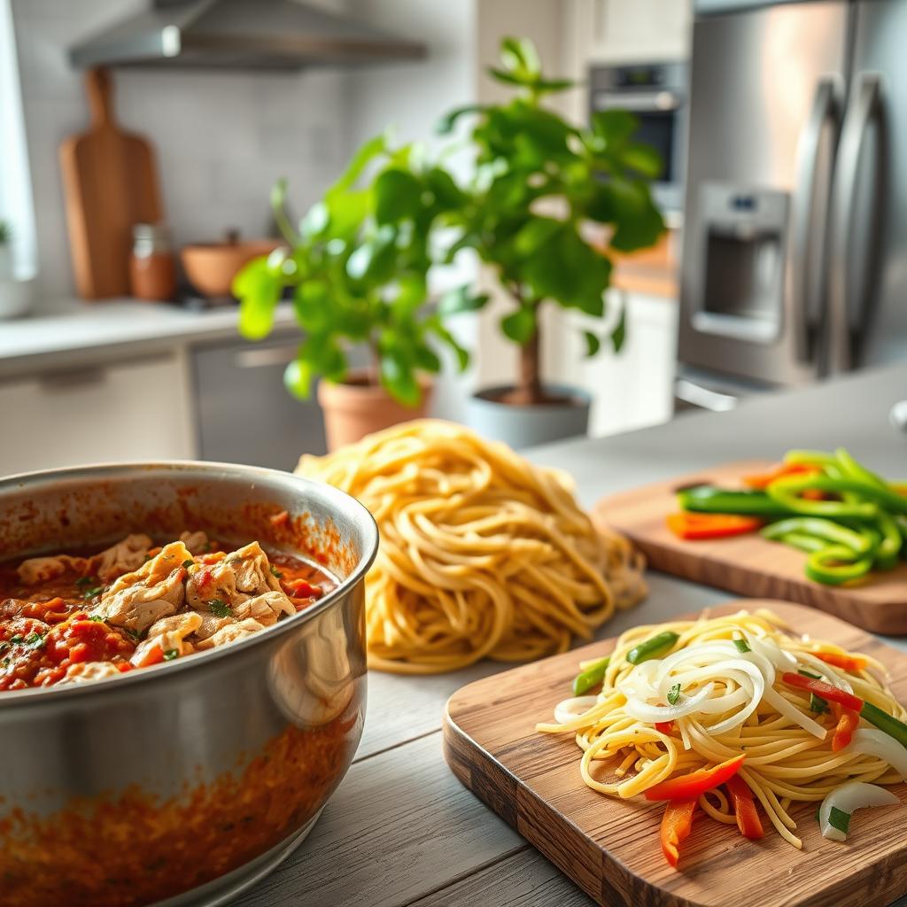 Monterey Chicken Spaghetti Cooking Process