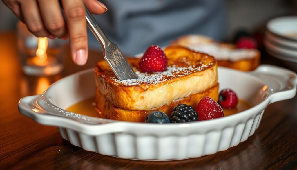 Overnight Crème Brûlée French Toast Preparation