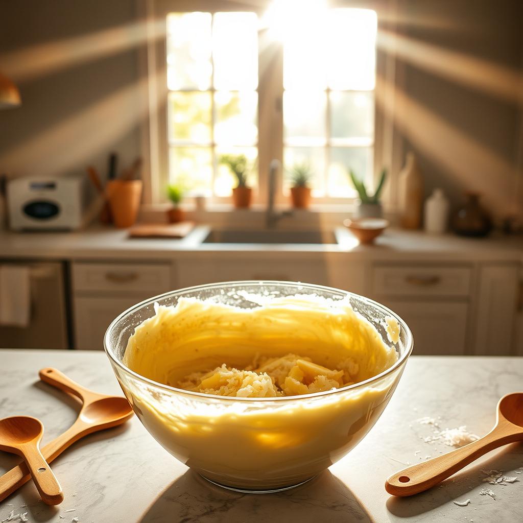 Pineapple Coconut Dream Cake Batter Preparation