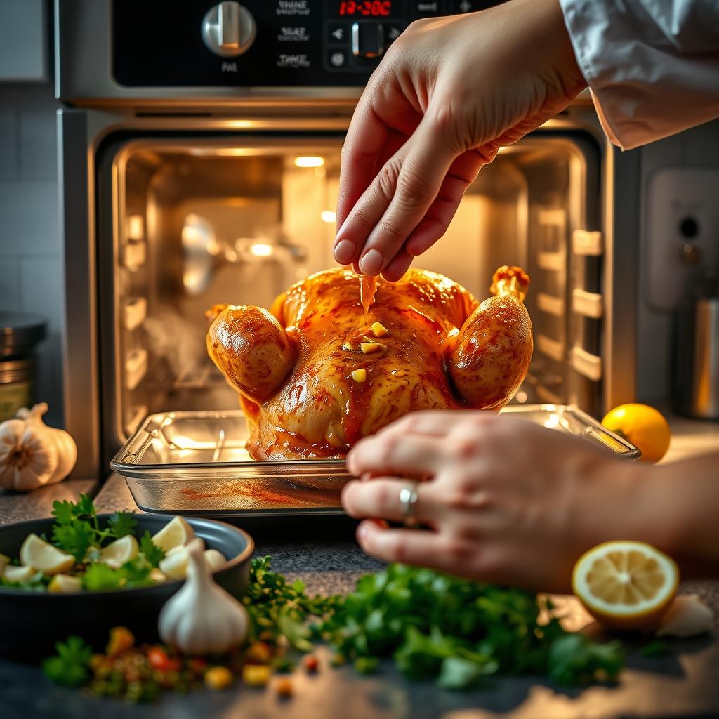 Roasted Chicken Cooking Process