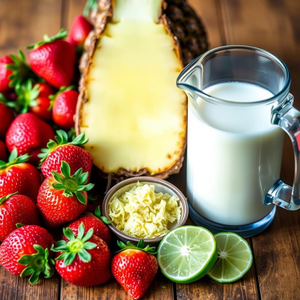 Strawberry Piña Colada Smoothie Ingredients