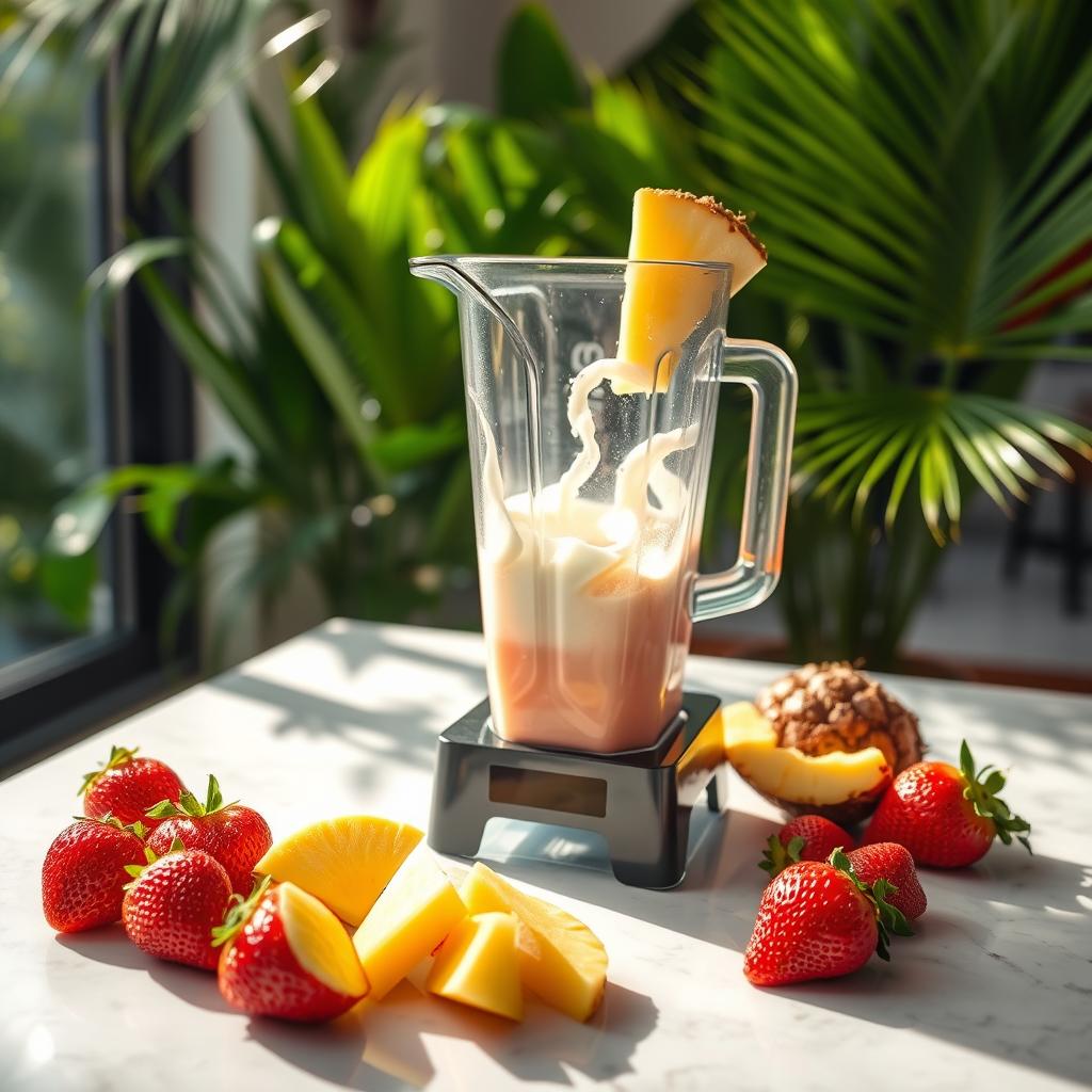 Strawberry Piña Colada Smoothie Preparation