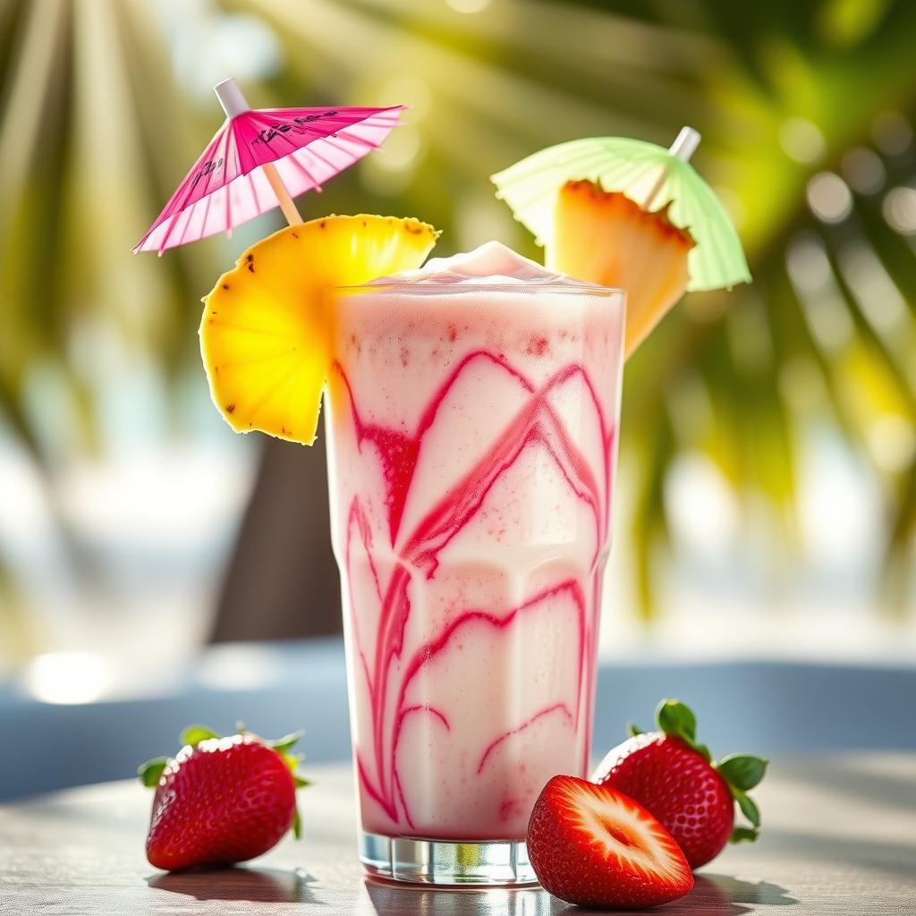 Tropical Strawberry Pina Colada Smoothie