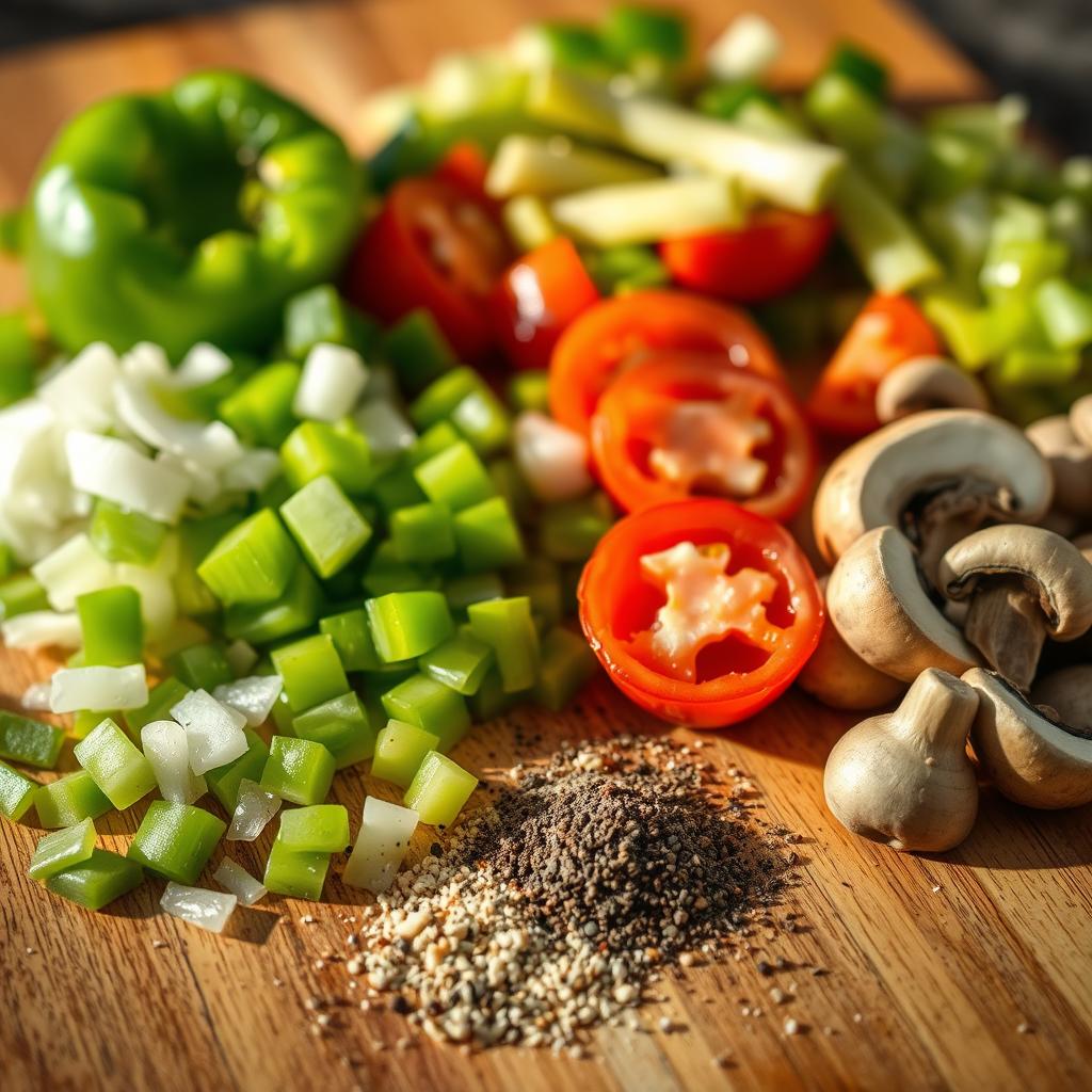 Vegetable Preparation for Philly Cheesesteak Pasta