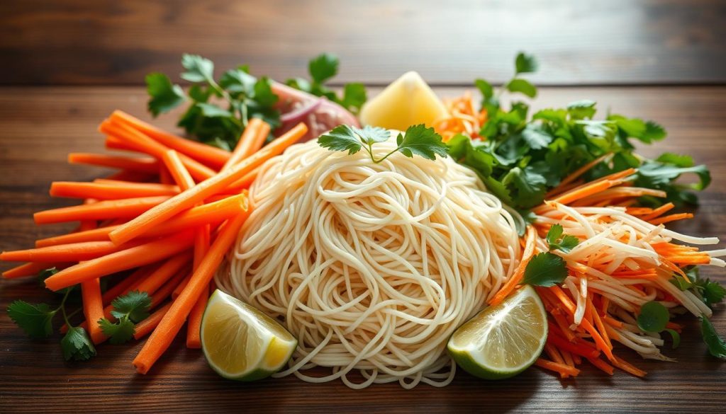 Vietnamese Rice Noodle Salad Ingredients