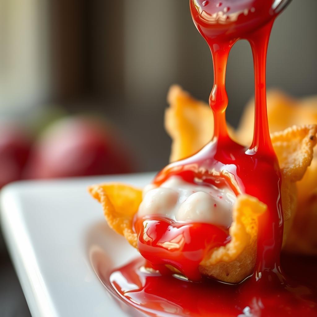 Strawberry Sauce for Deep-Fried Strawberry Cheesecake Stuffed Wonton Bites