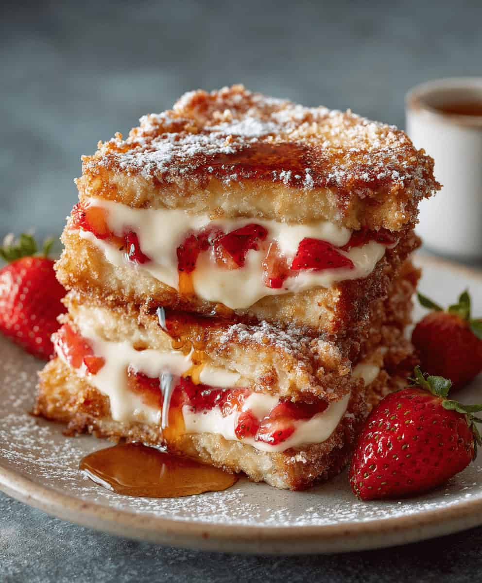 Fried Strawberry Cheesecake Sandwiches