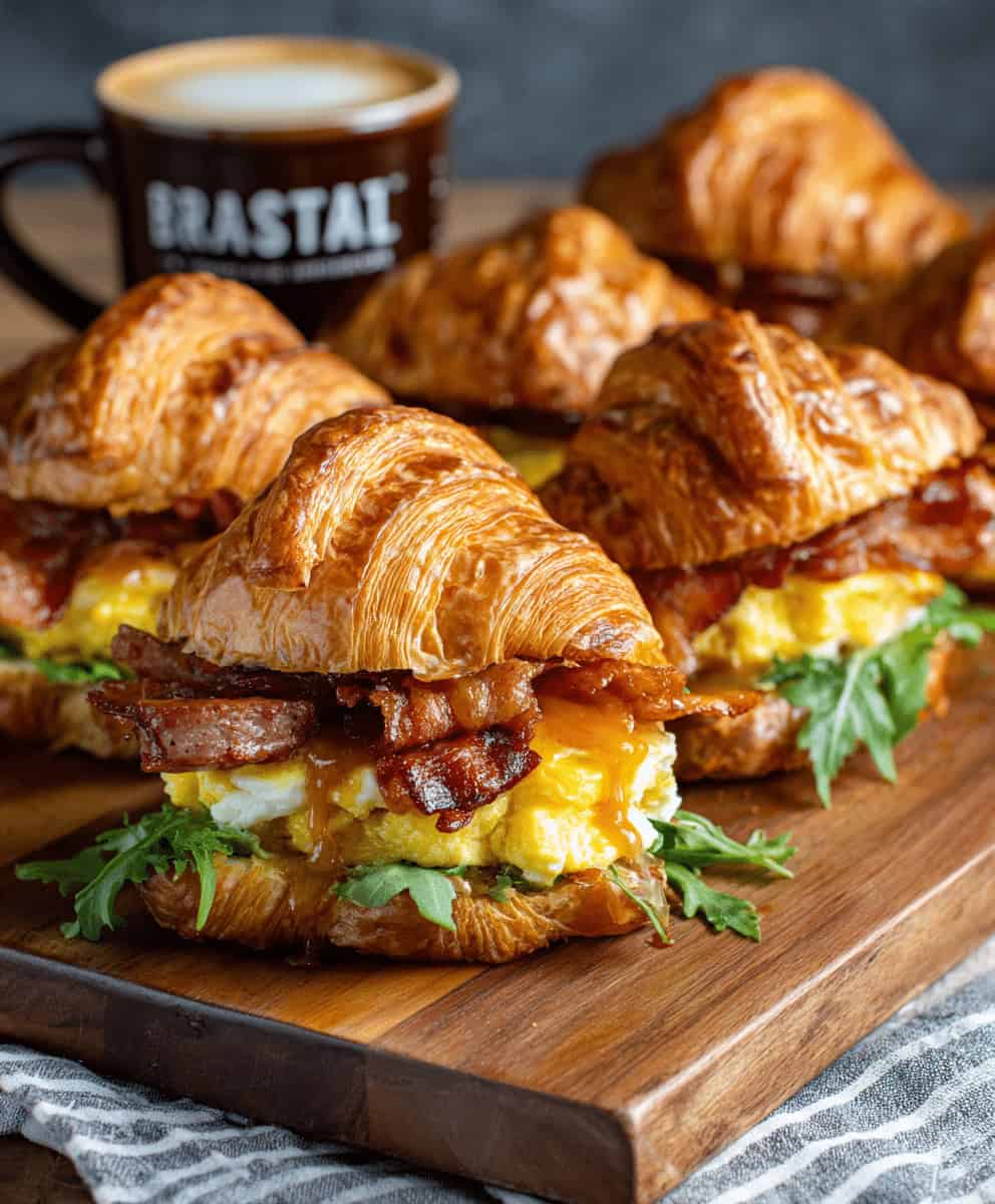 Killer Maple Mustard Croissant Breakfast Sandwiches