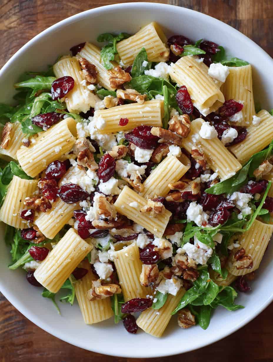 Feta & Cranberry Rigatoni Salad with Lemon Vinaigrette Recipe