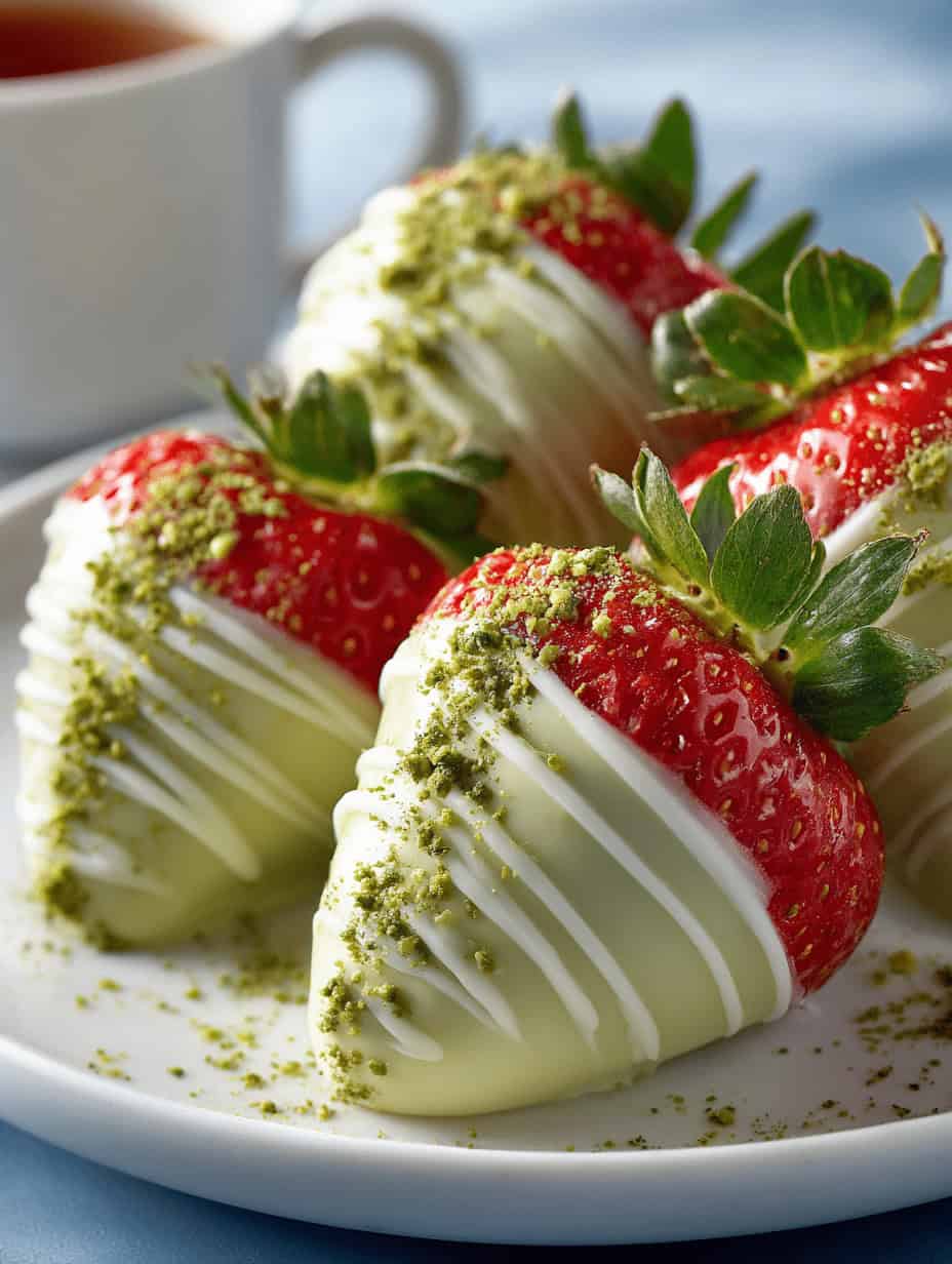 Matcha Covered Strawberries