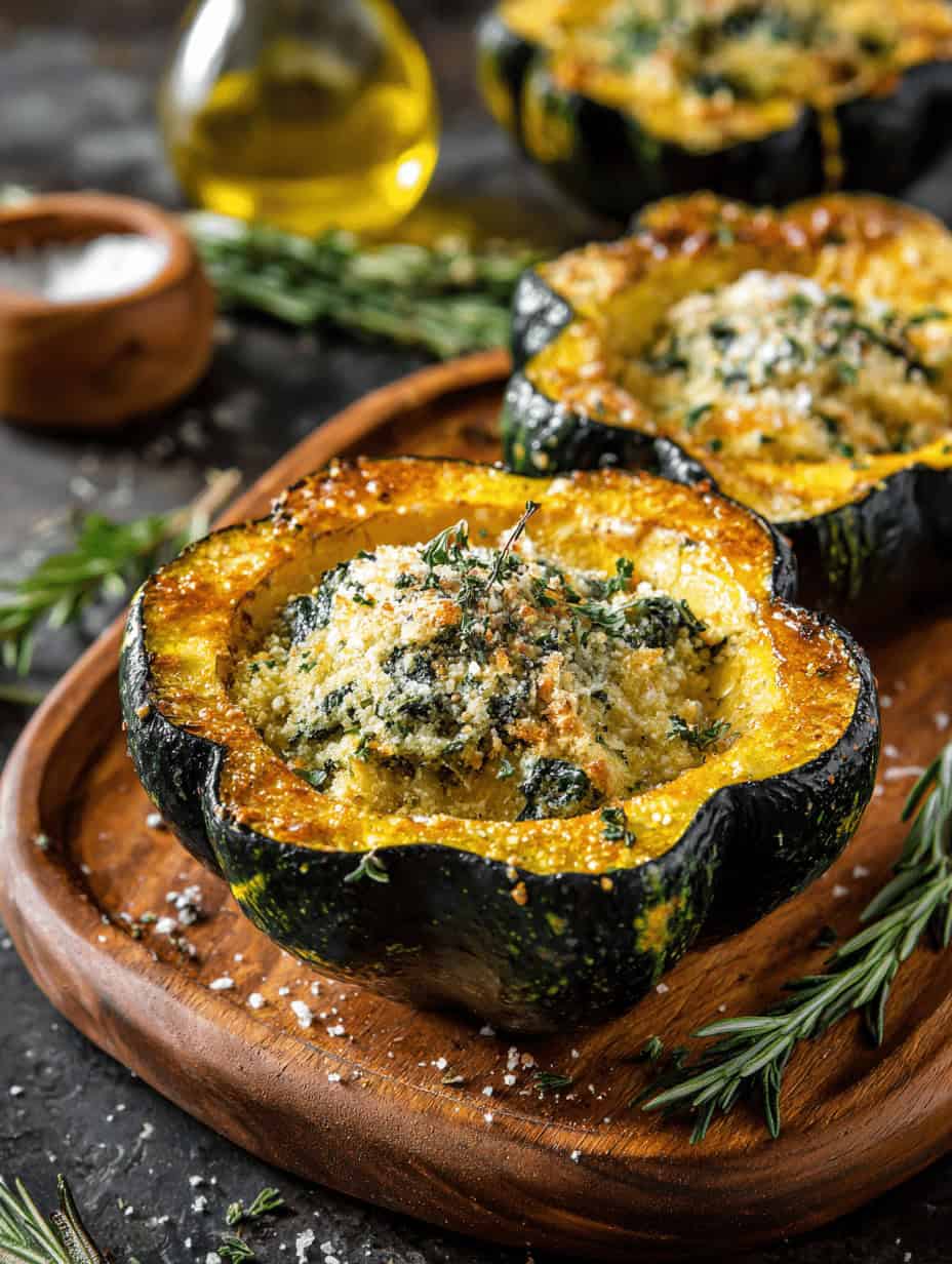 Parmesan Herb Roasted Acorn Squash Recipe