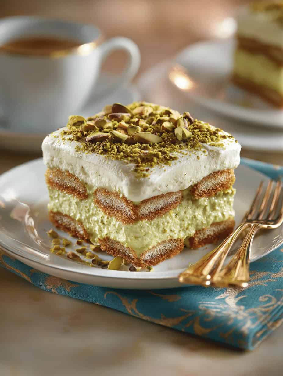 Pistachio Cream Tiramisu: A Luxurious Nutty Dessert