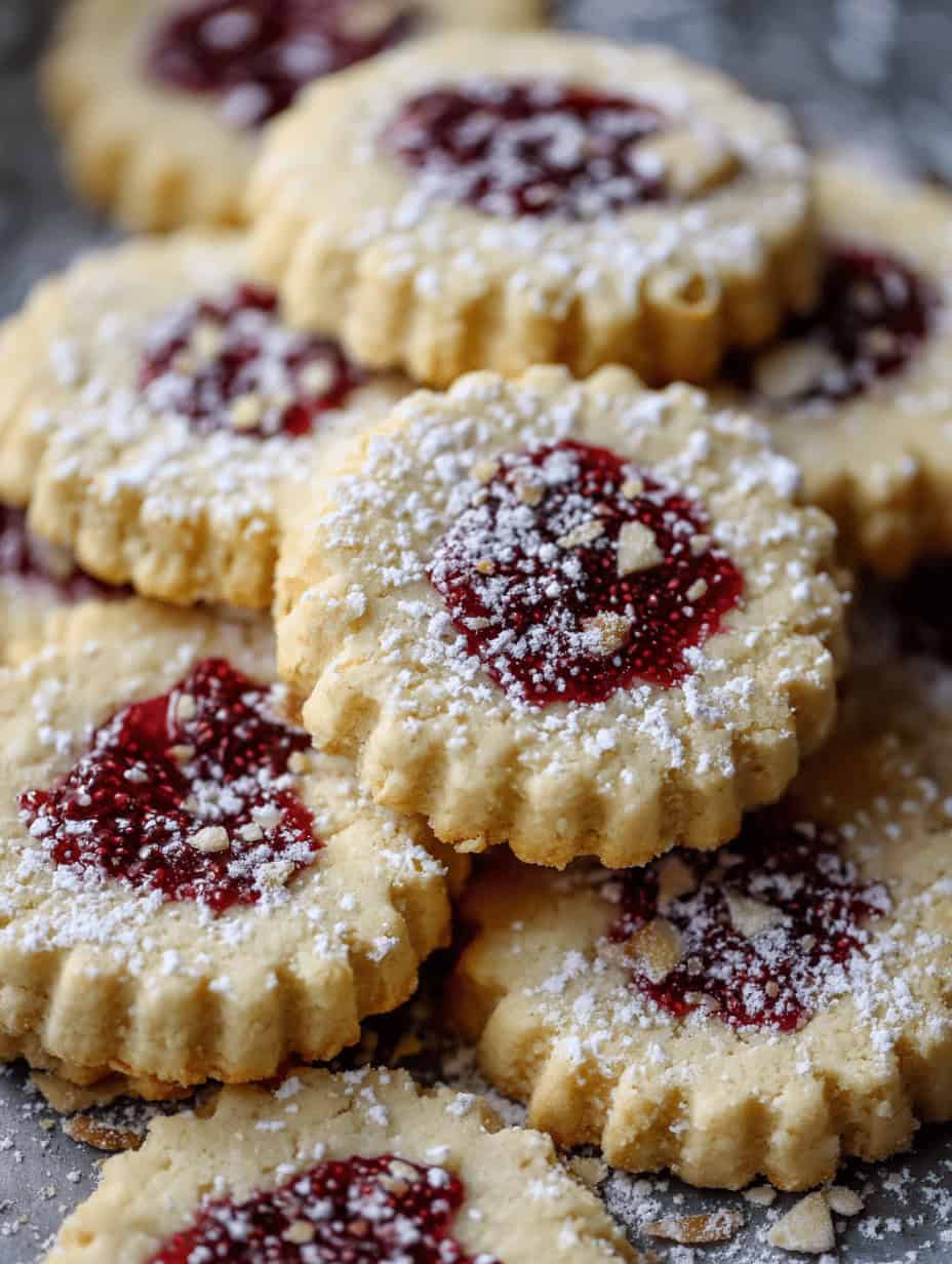 Raspberry Almond Shortbread Cookies Recipe