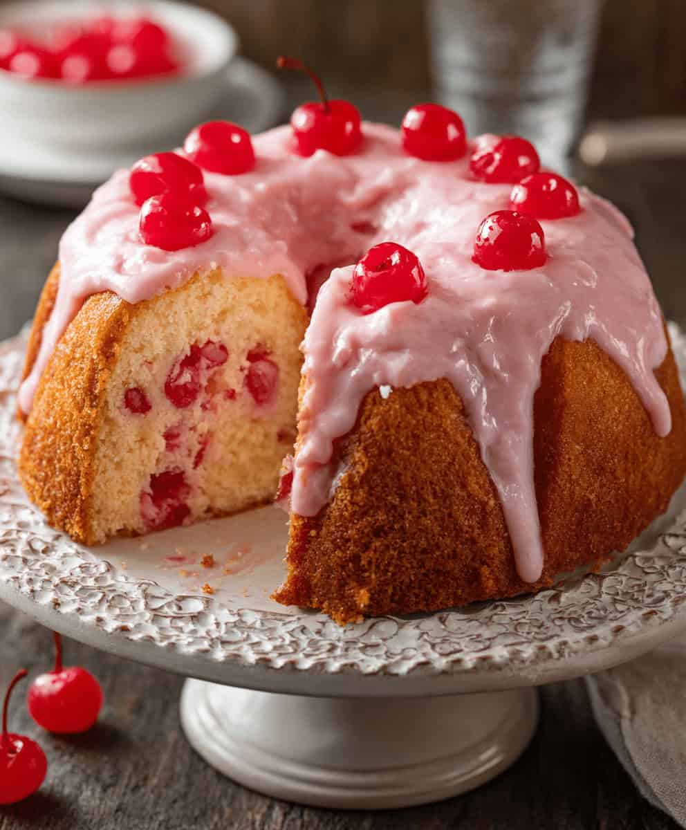 Vintage Maraschino Cherry Cake