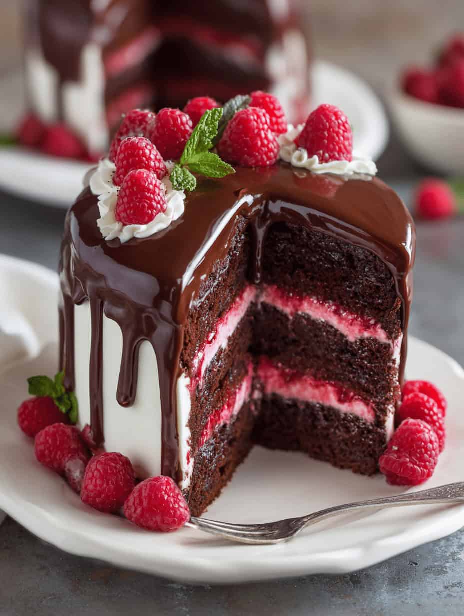 Chocolate Raspberry Drip Cake