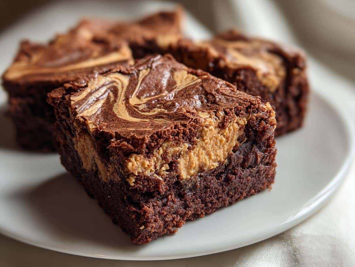 4-Ingredient Peanut Butter Swirl Brownies