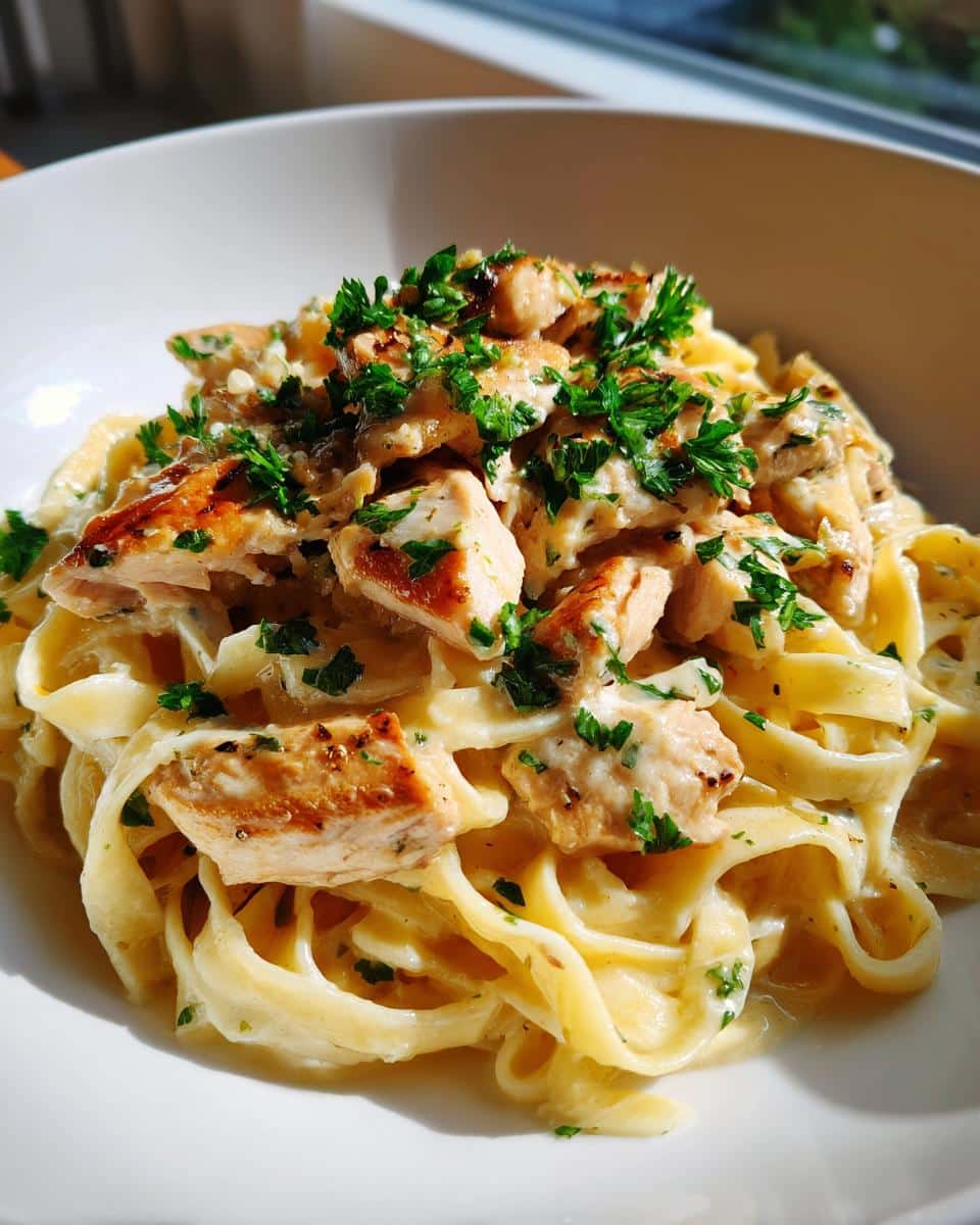 garlic parmesan chicken pasta - detail 3