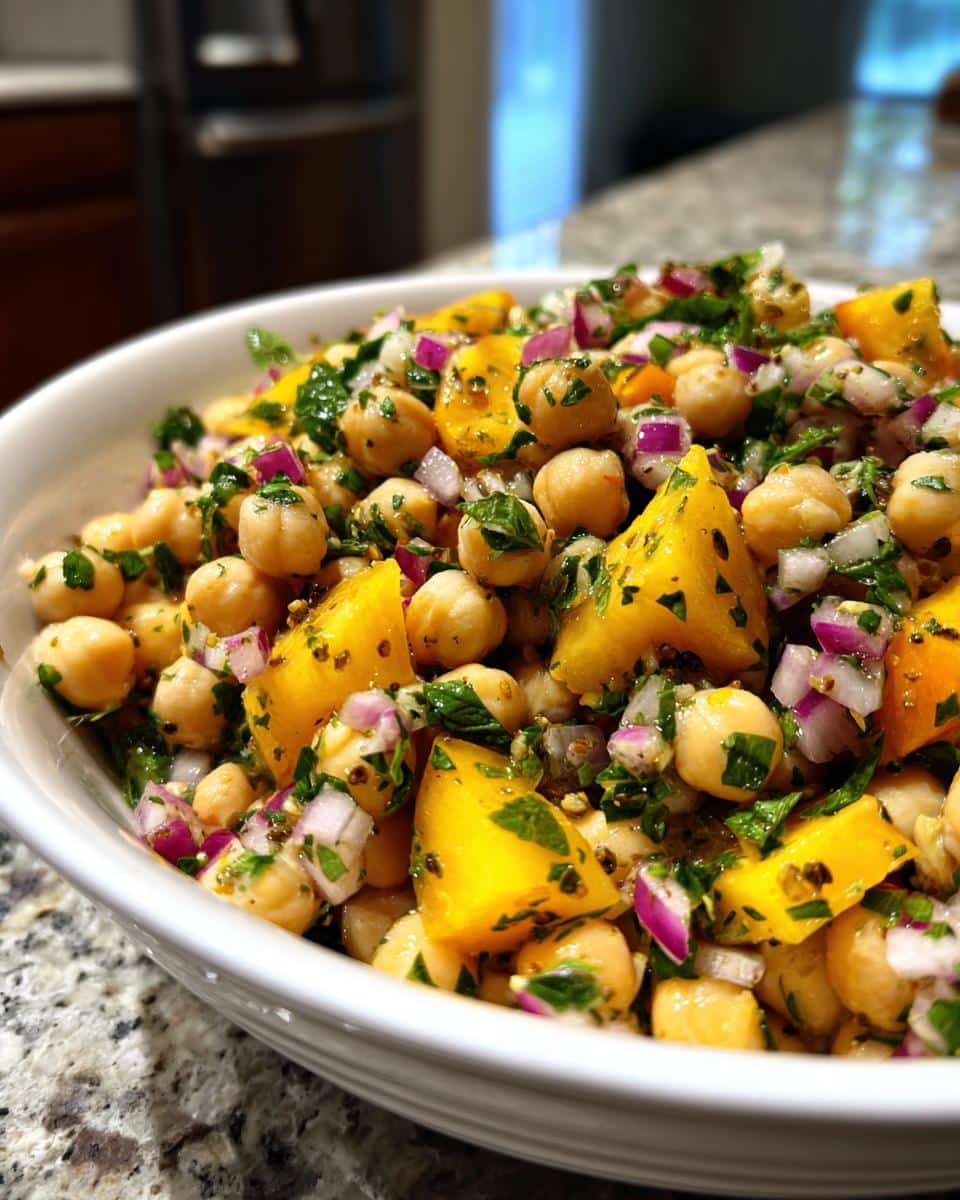 Chickpea Peach Salad - detail 1