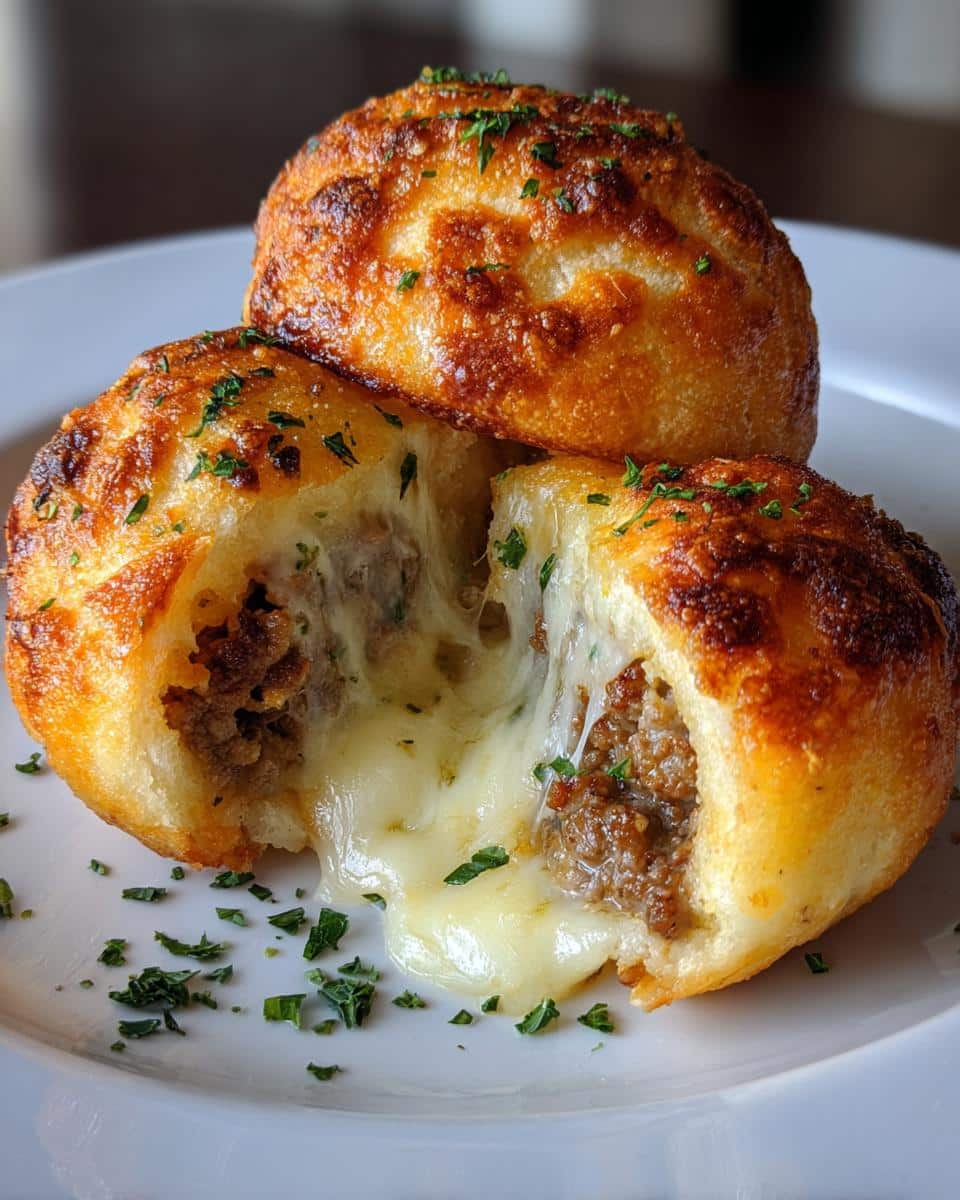 Garlic Parmesan Cheeseburger Bombs - detail 1