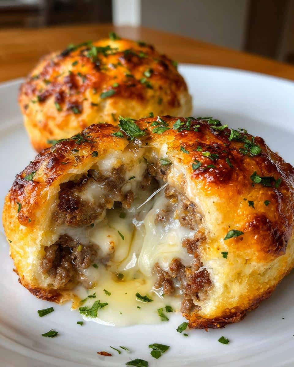Garlic Parmesan Cheeseburger Bombs - detail 2