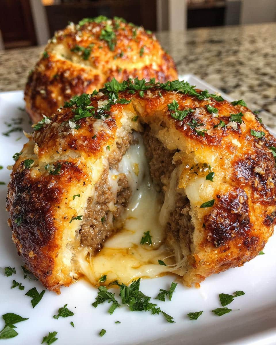 Garlic Parmesan Cheeseburger Bombs - detail 3