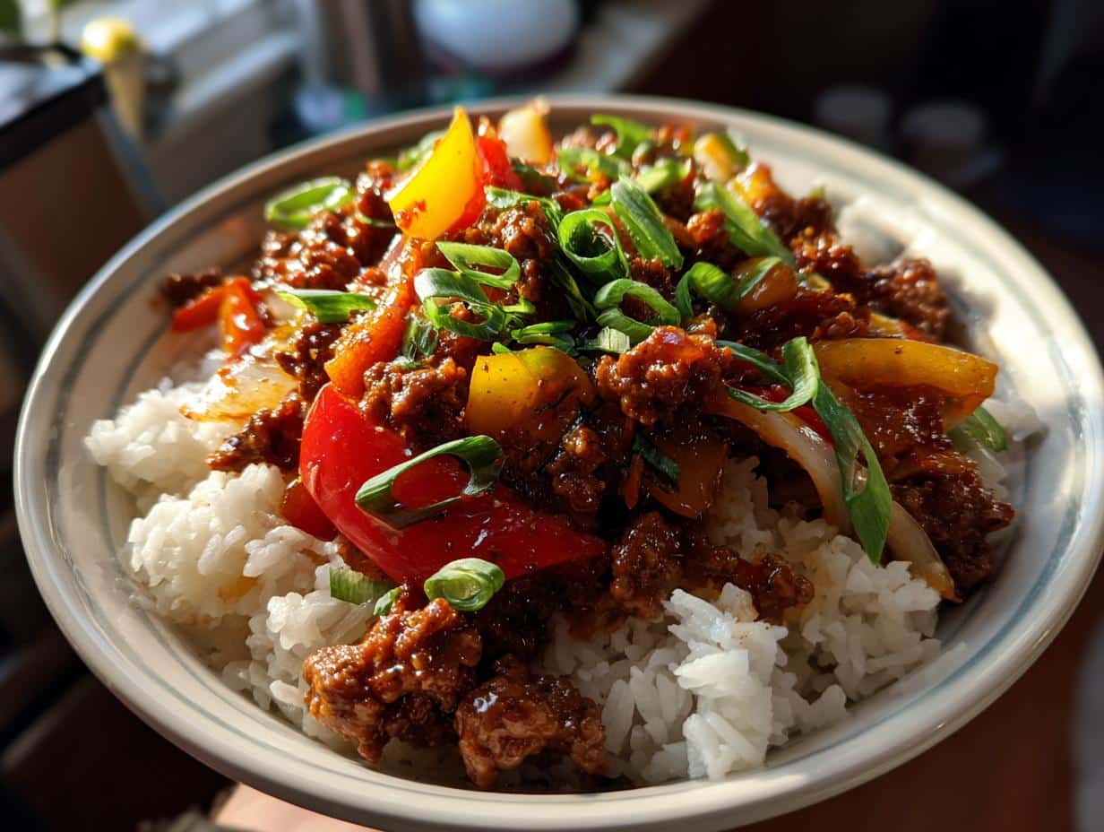30-Minute Spicy Ground Beef Stir-Fry Bowl Bliss