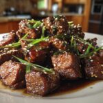Sweet and Sticky Steak Bites