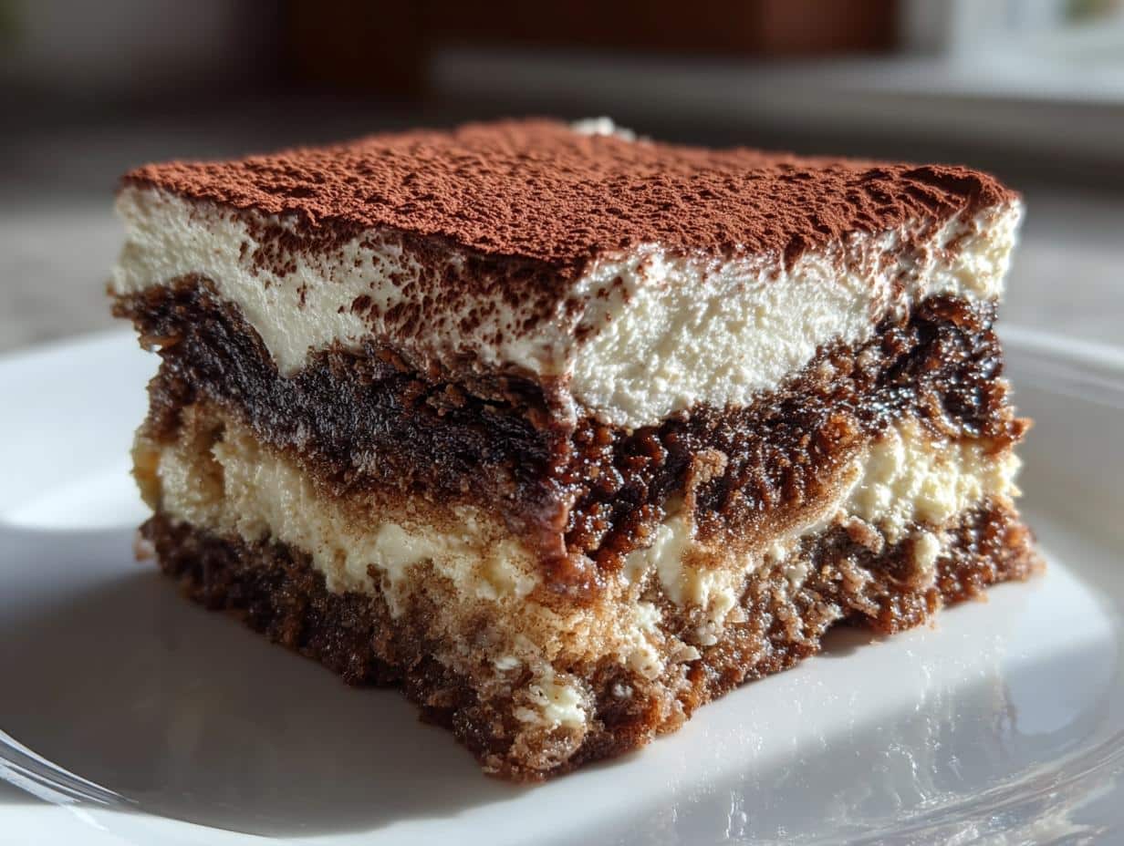 Irresistible Tiramisu Brownies with 2 Coffee Layers