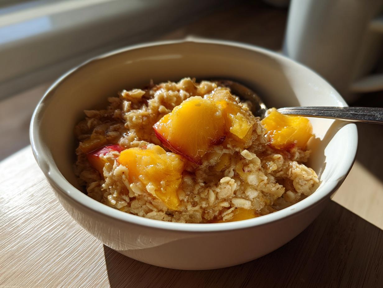 Peach Baked Oatmeal for Breakfast Bliss