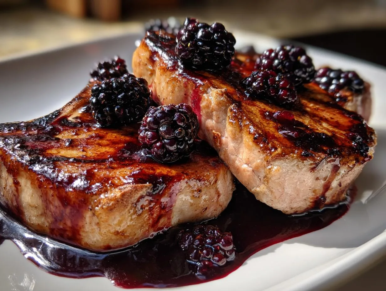 Blackberry Balsamic Pork Chops