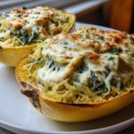 Cheesy Spinach and Artichoke Spaghetti Squash