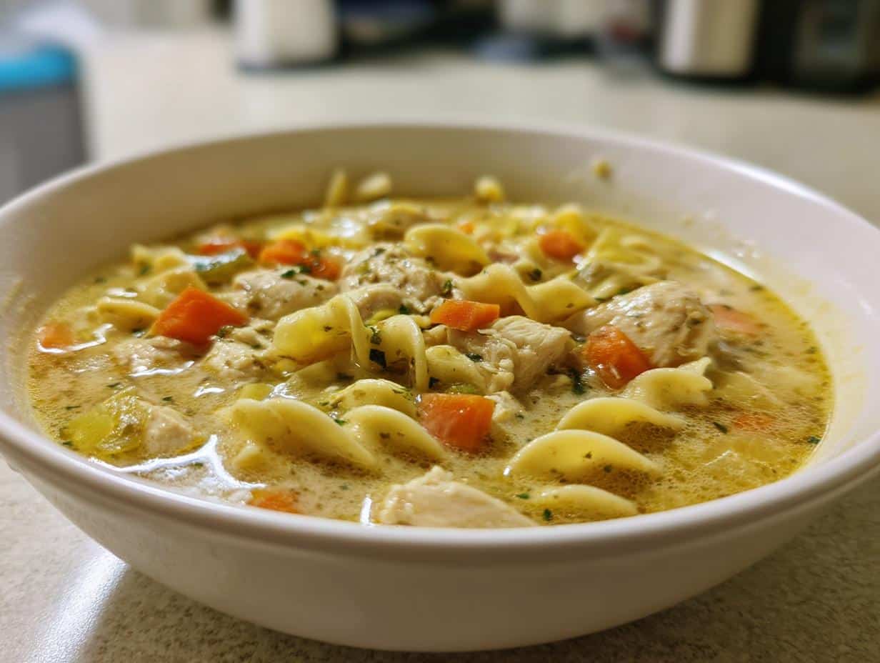 Creamy Homestyle Chicken Noodle Soup Comforts Any Day