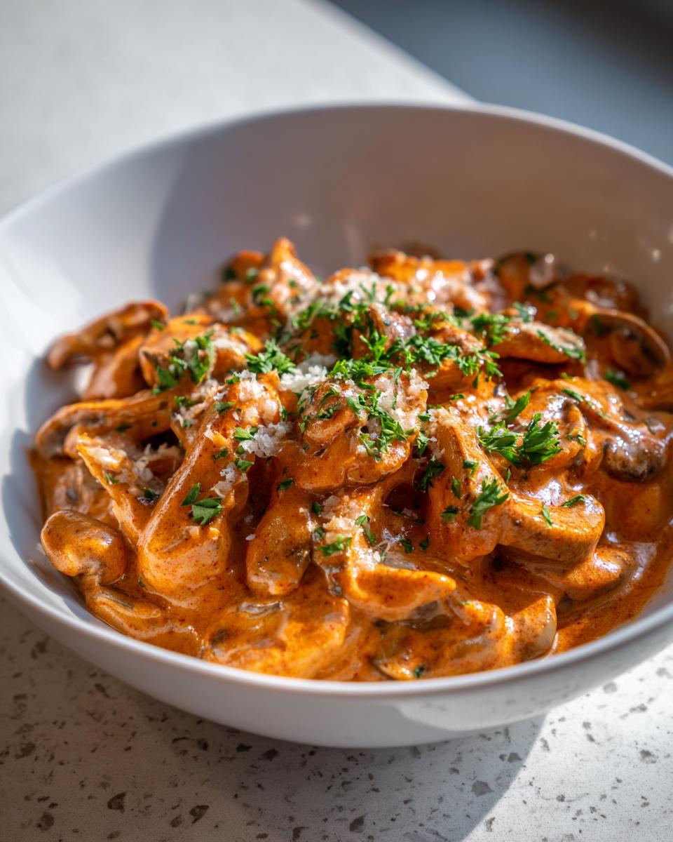 Hungarian Mushroom Paprikash - detail 1