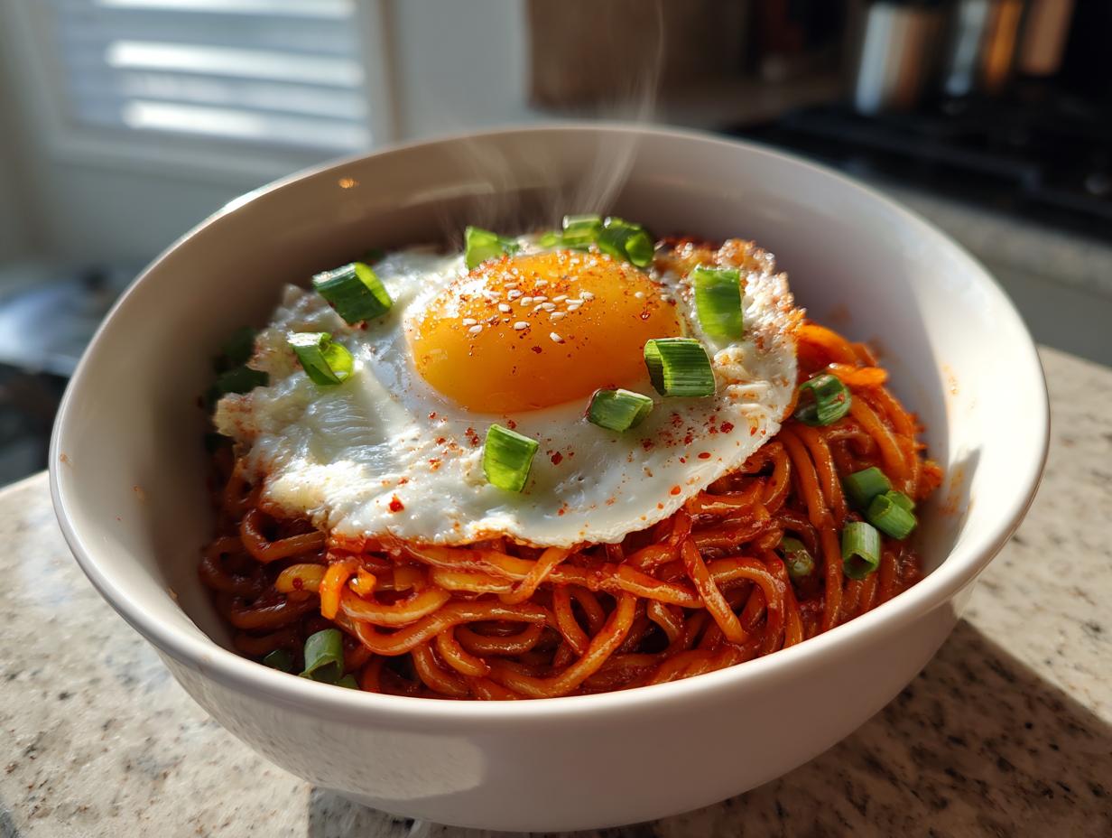 Korean Fire Noodles Recipe: 7-Minute Fiery Bliss