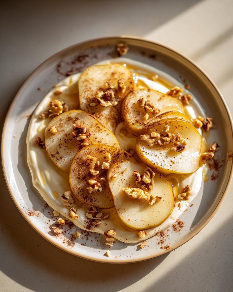 Pan-Seared Pears with Honey-Yogurt Sauce - detail 1