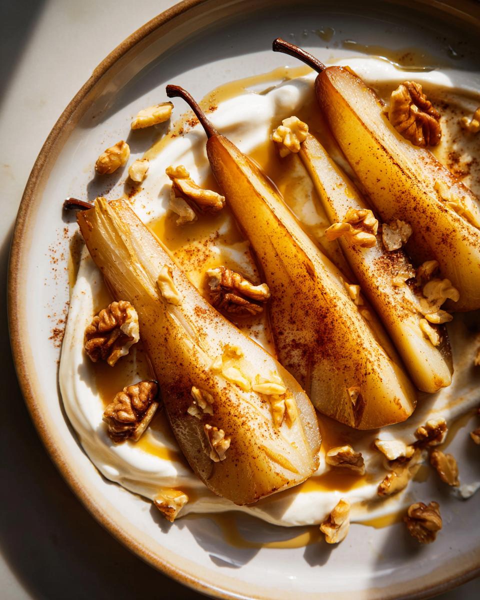Pan-Seared Pears with Honey-Yogurt Sauce - detail 2