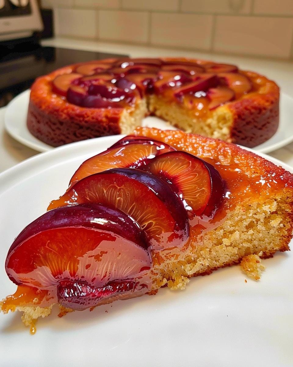 Plum Upside-Down Cake - detail 2