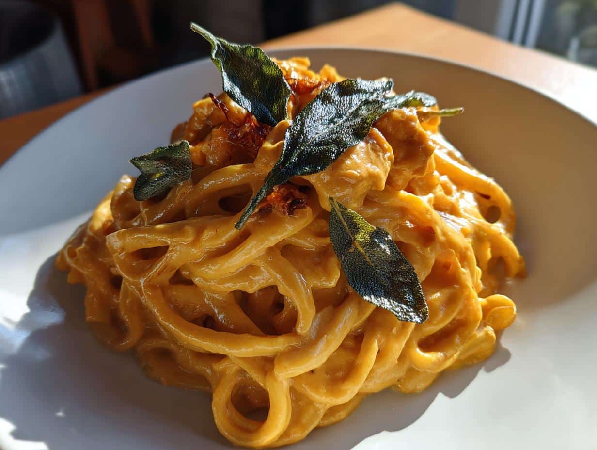 30-Minute Sage Brown Butter Pumpkin Pasta Alfredo