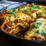 Skillet Green Chili Enchilada Bake
