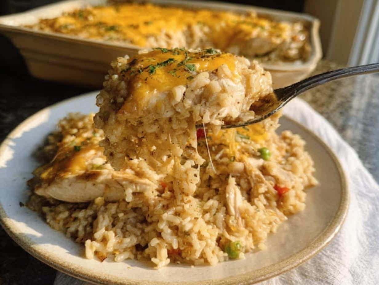 Creamy 5-Ingredient Chicken and Rice Casserole You Crave
