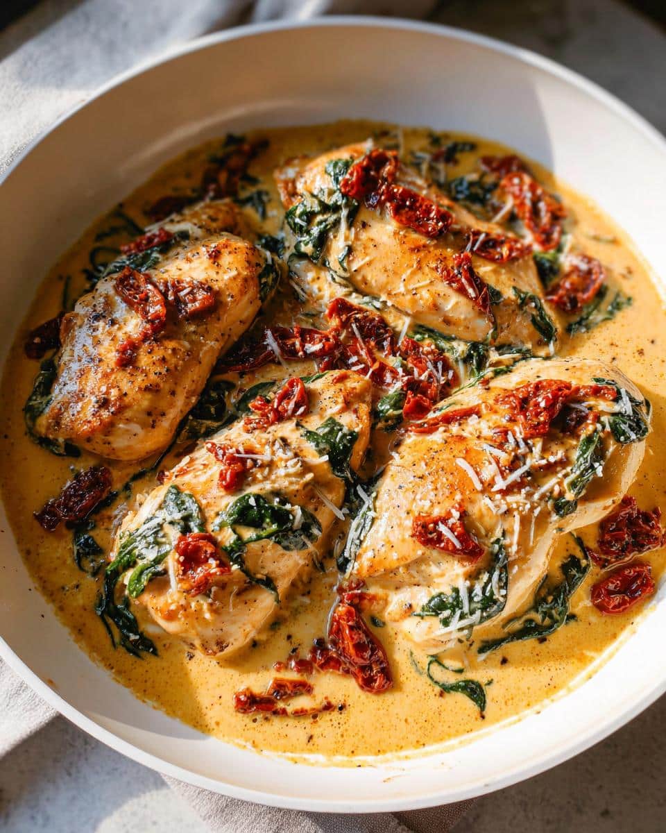 creamy tuscan chicken recipe - detail 3