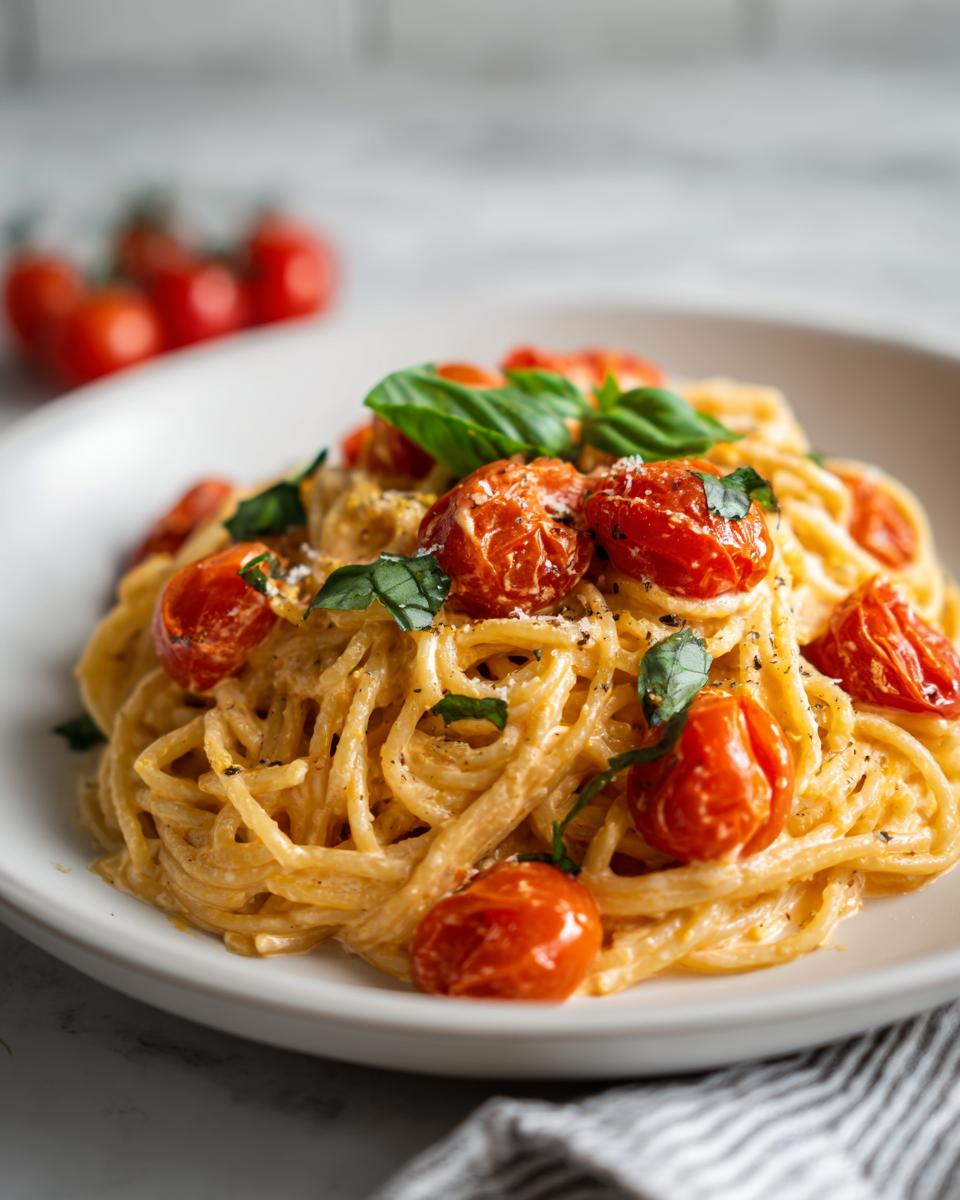creamy roasted tomato ricotta pasta - detail 1