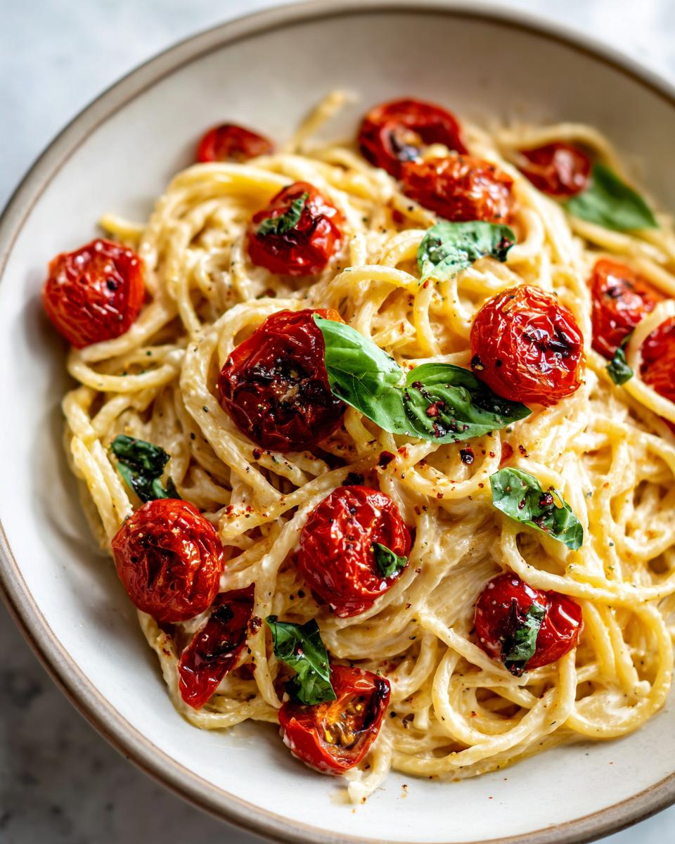 creamy roasted tomato ricotta pasta - detail 2